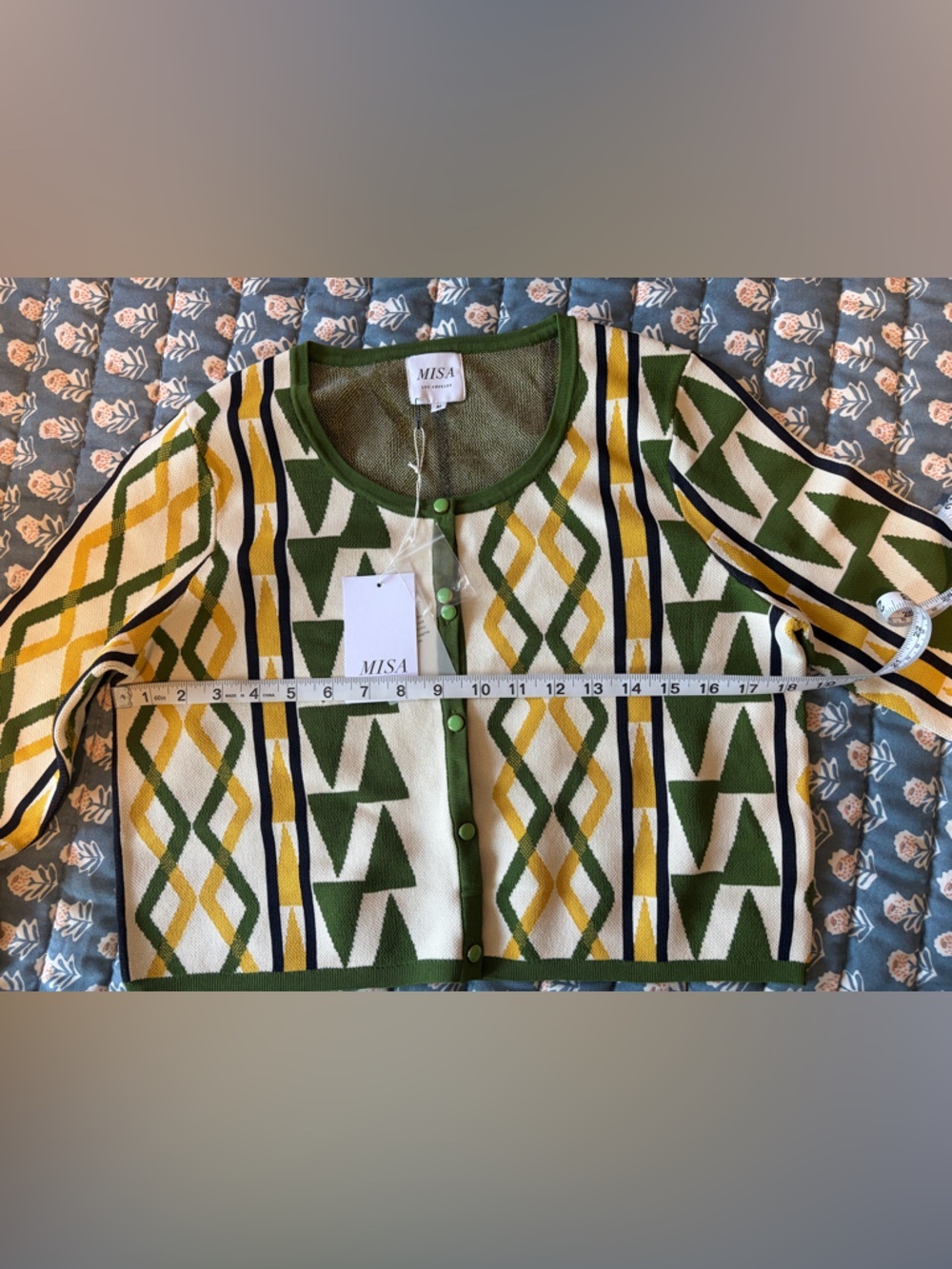 MISA Los Angeles Rialta Knit Set Limoncello Pants + Cardigan Medium Matching Set - Picture 11 of 12